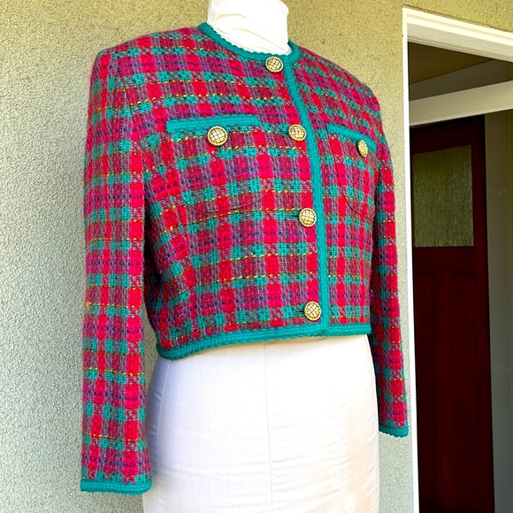 Précis 90s plaid wool jacket - Picture 2 of 6